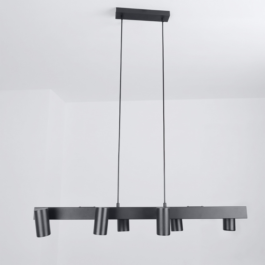 Brilagi - LED RGBW dimbare hanglamp aan kabel SELE 6xGU10/6,5W/230V 2700-6500K zwart + afstandsbediening