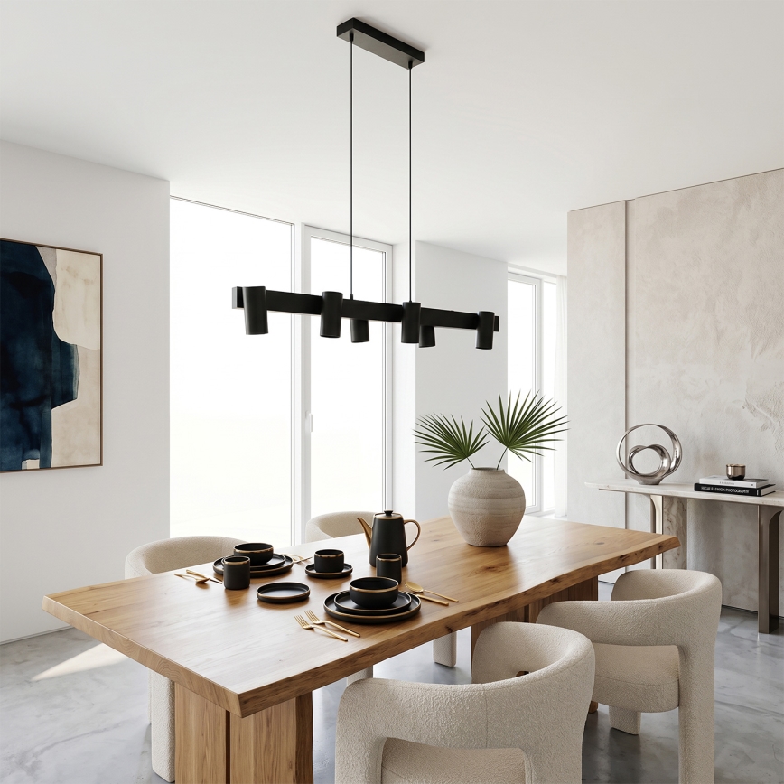 Brilagi - LED RGBW dimbare hanglamp aan kabel SELE 6xGU10/6,5W/230V 2700-6500K zwart + afstandsbediening