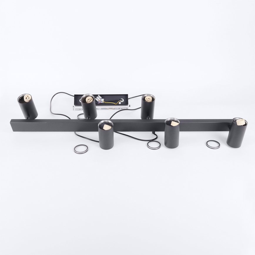 Brilagi - LED RGBW dimbare hanglamp aan kabel SELE 6xGU10/6,5W/230V 2700-6500K zwart + afstandsbediening