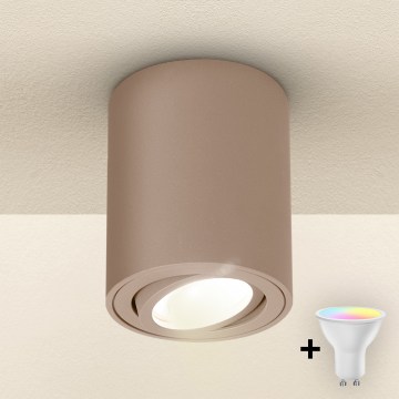 Brilagi - dimbare LED RGBW inbouwspot MIA 1xGU10/4,8W/230V 3000K 100x80 mm beige + afstandsbediening
