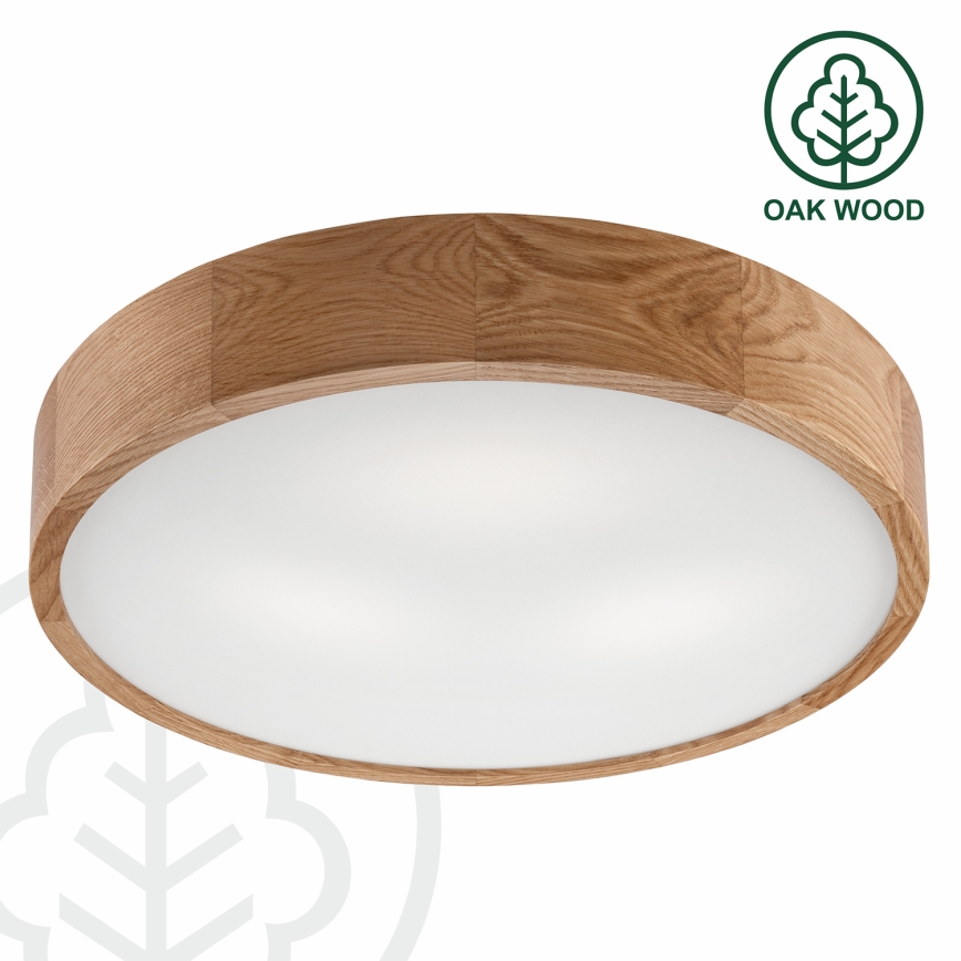 Brilagi - dimbare LED RGBW plafondlamp CARVALHO 3xE27/15W/230V 2700–6500K Wi-Fi, eiken Ø 47,5 cm