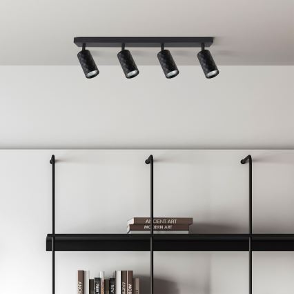 Brilagi - LED RGBW dimbare spotlamp SELE DIAMANT 4xGU10/4,8W/230V 3000K zwart + afstandsbediening