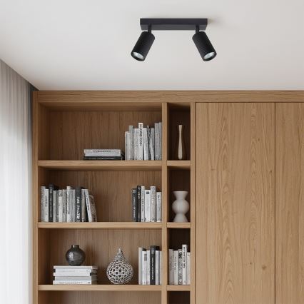 Brilagi - LED RGBW Dimbare spot SELE MODERN 2xGU10/4,8W/230V 3000K zwart + afstandsbediening