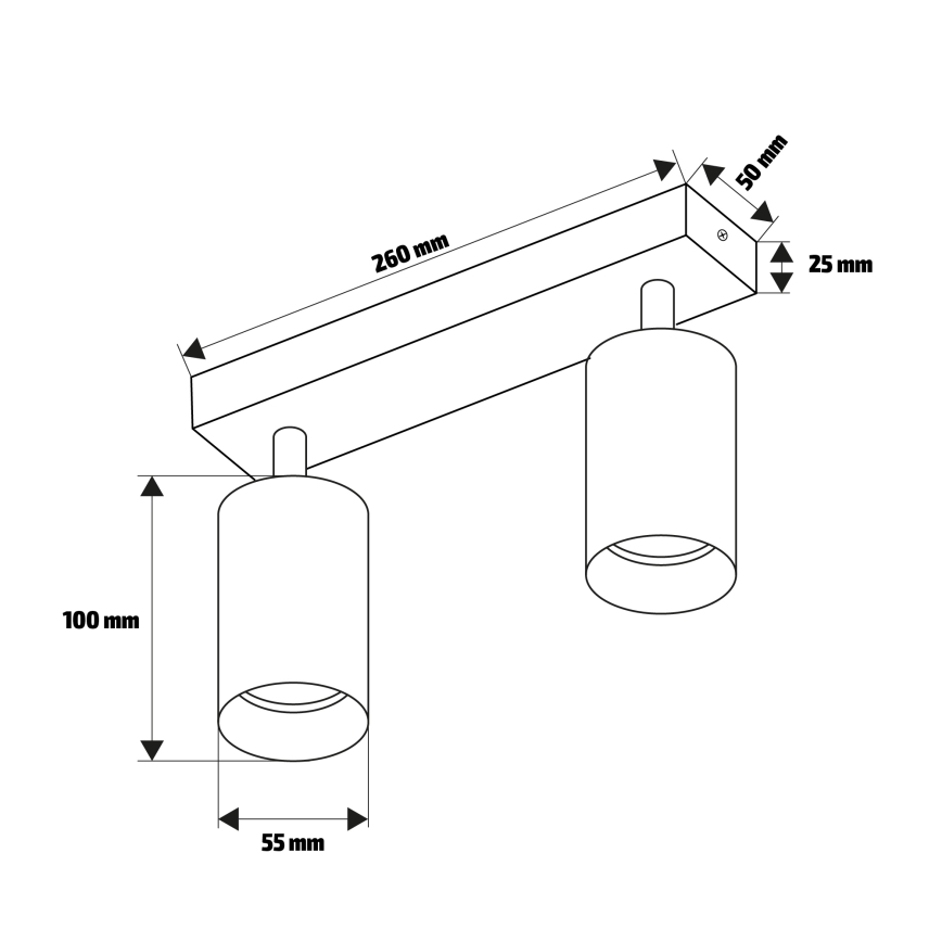 Brilagi - LED RGBW Dimbare spot SELE MODERN 2xGU10/4,8W/230V 3000K zwart + afstandsbediening
