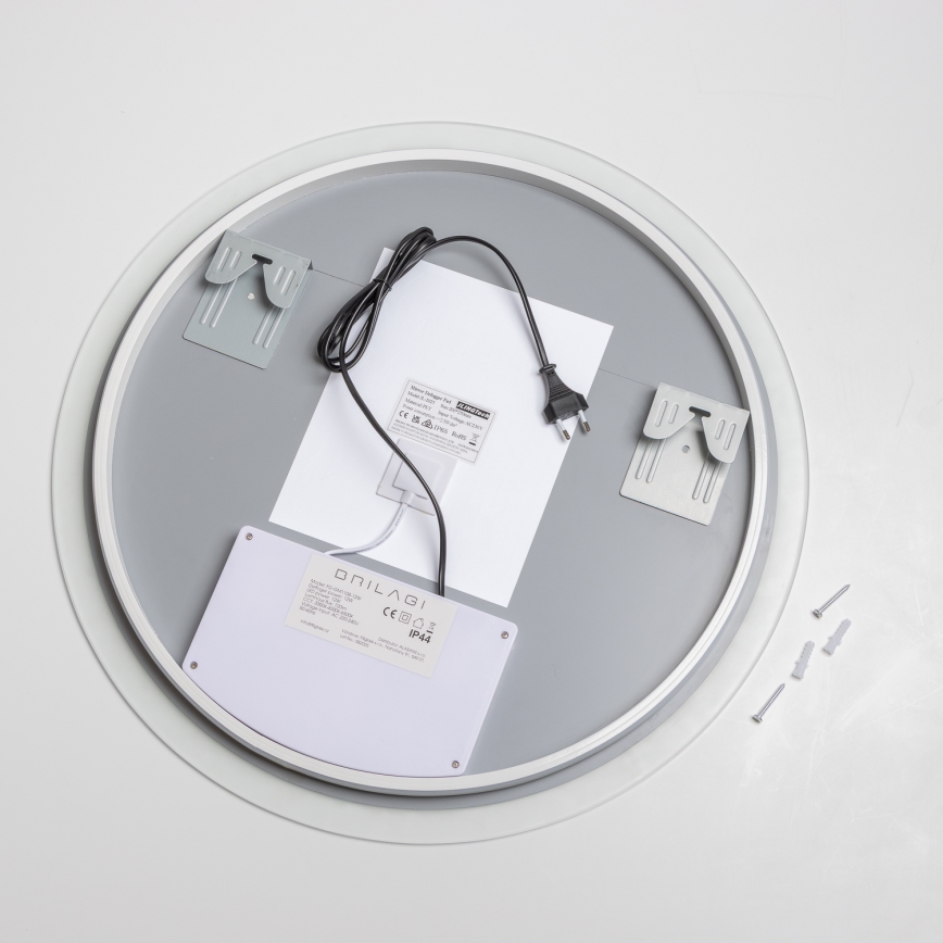 Brilagi - LED Dimbare verwarmde badkamerspiegel met randverlichting CLARA ECO LED/12W/230V Ø 60 cm 3000/4000/6500K IP44 CRI 90