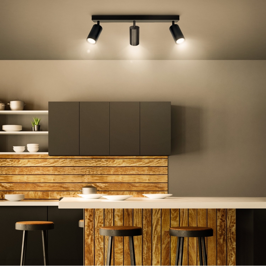 Brilagi - LED RGBW dimbare spot SELE 3x GU10/4,8W/230V 3000K zwart + afstandsbediening