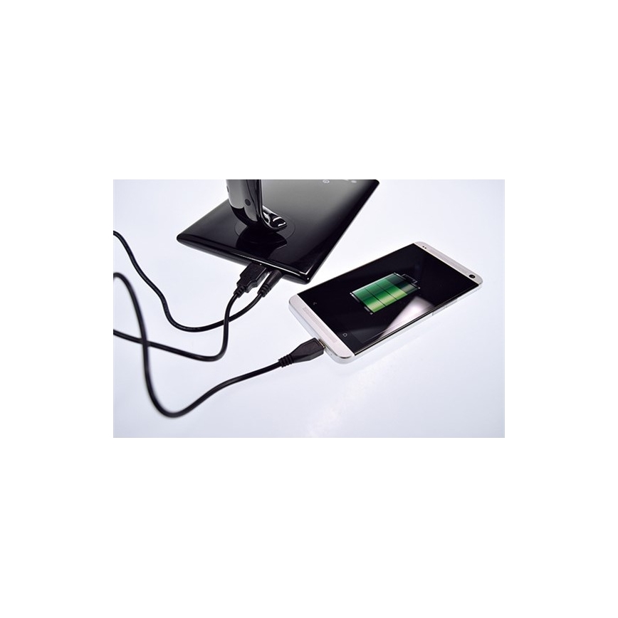 Brilagi - Dimbare LED Tafel Lamp met USB verbinding LED/12W/230V zwart