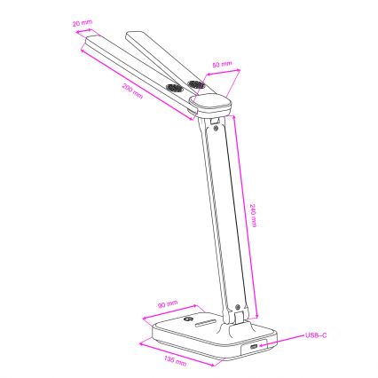 BRILAGI - Dimbare LED-tafellamp MODO DUO LED/8W/5V 3000/4000/6500K wit