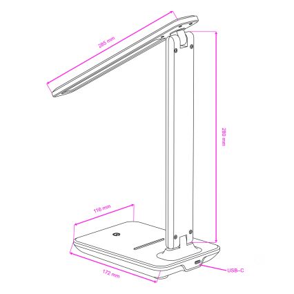 Brilagi - Dimbare LED-tafellamp MODO LED/7W/230V 3000/4000/6500K zwart