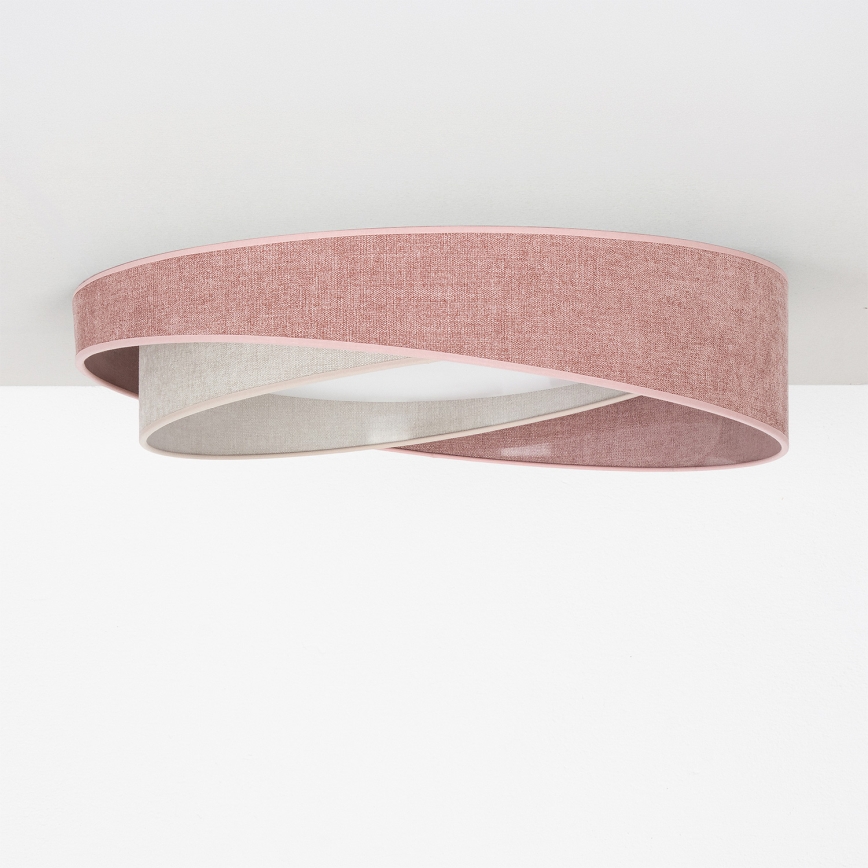 BRILAGI - LED Dimbare plafondlamp VELVET TWIST LED/36W/230V 3000-6000K Ø 65 cm Wi-Fi Tuya Beacon roze/crème + afstandsbediening