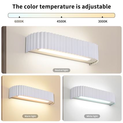 Brilagi - LED-dimbare wandlamp FALCON MODERN LED/14W/230V 3000-6000K 40 cm wit + afstandsbediening