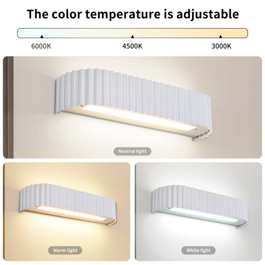 Brilagi - LED-dimbare wandlamp FALCON MODERN LED/14W/230V 3000-6000K 40 cm wit + afstandsbediening