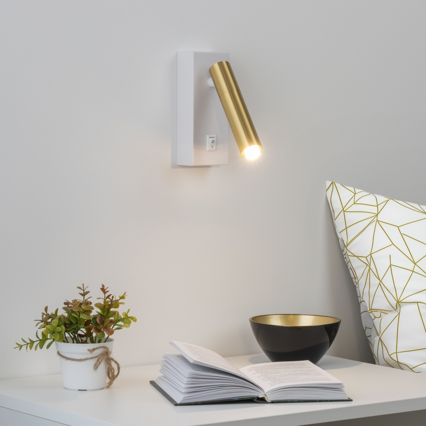 Brilagi - Dimbare LED wandspot MAYA 1xG9/4W/230V wit/goud
