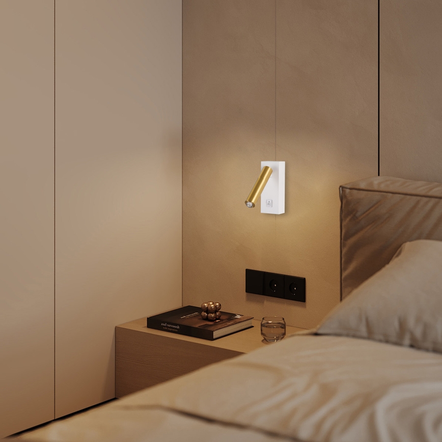 Brilagi - Dimbare LED wandspot MAYA 1xG9/4W/230V wit/goud