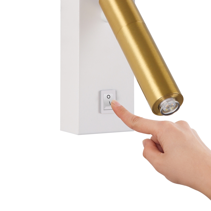 Brilagi - Dimbare LED wandspot MAYA 1xG9/4W/230V wit/goud