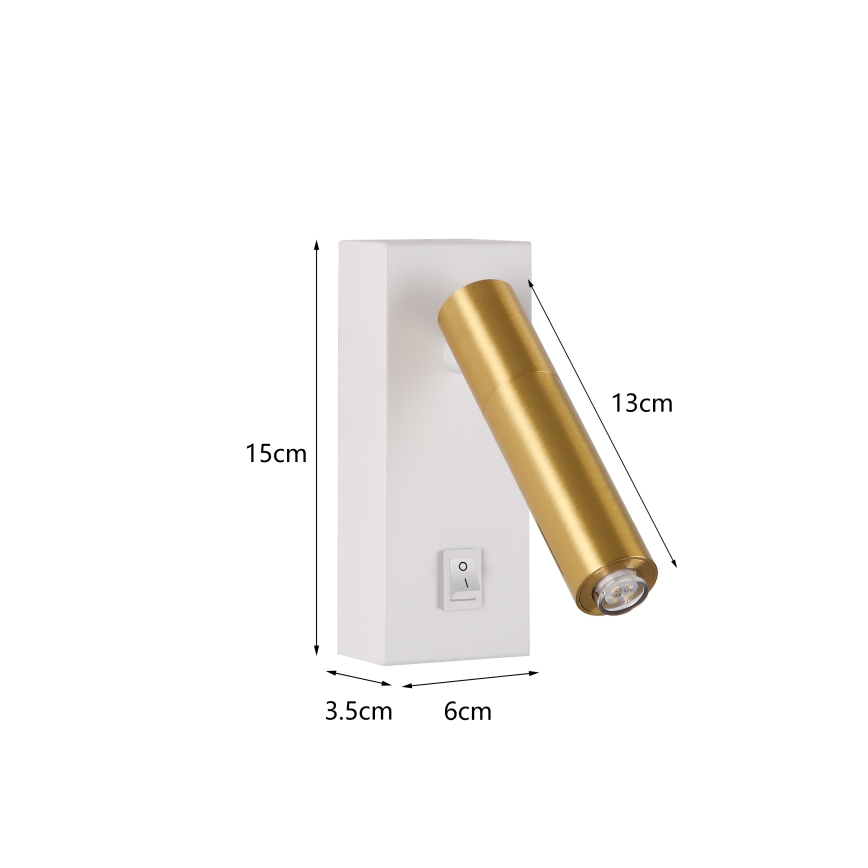 Brilagi - Dimbare LED wandspot MAYA 1xG9/4W/230V wit/goud