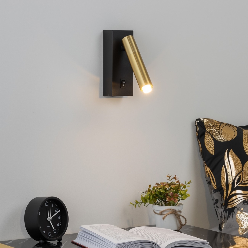 Brilagi - Dimbare LED wandspot MAYA 1xG9/4W/230V zwart/goud