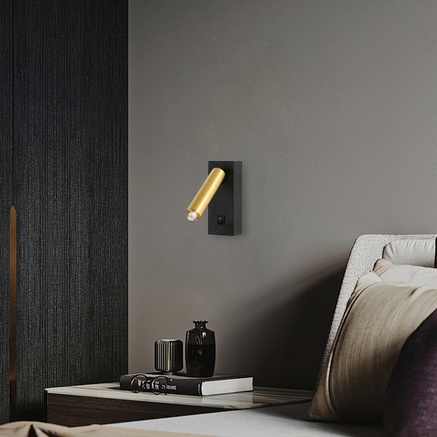 Brilagi - Dimbare LED wandspot MAYA 1xG9/4W/230V zwart/goud