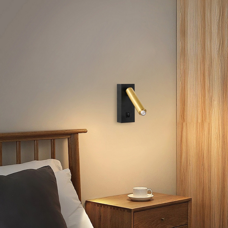 Brilagi - Dimbare LED wandspot MAYA 1xG9/4W/230V zwart/goud