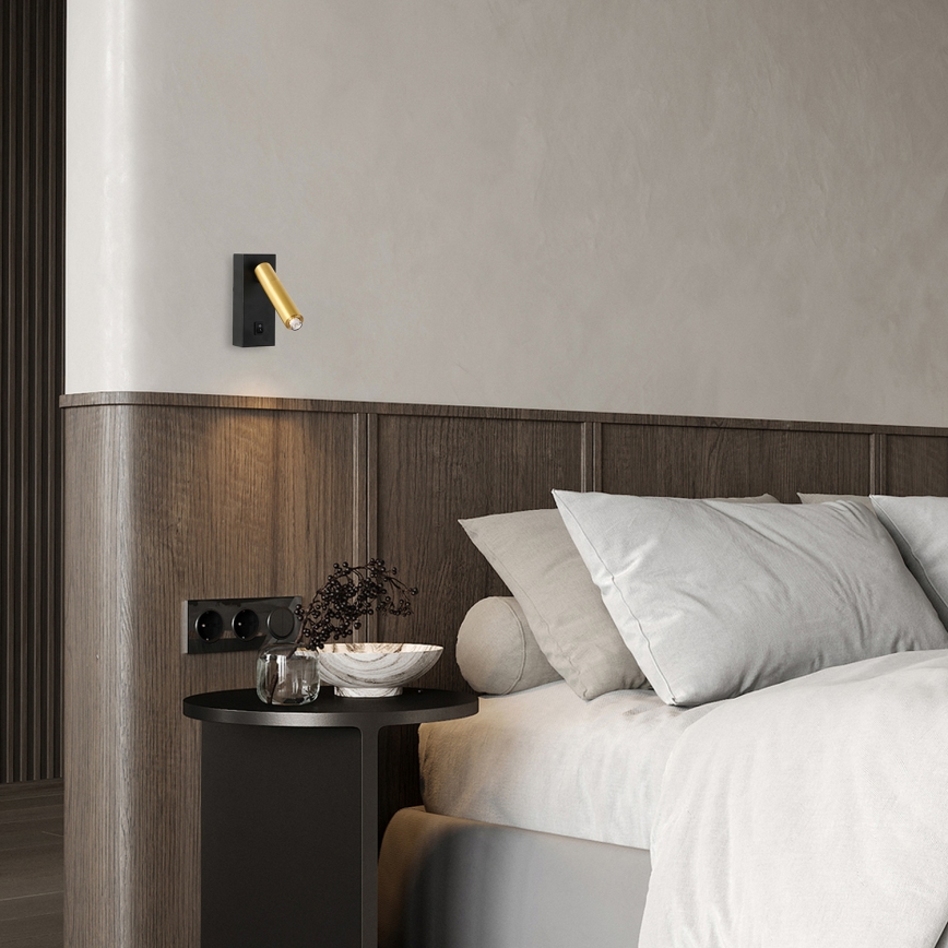 Brilagi - Dimbare LED wandspot MAYA 1xG9/4W/230V zwart/goud