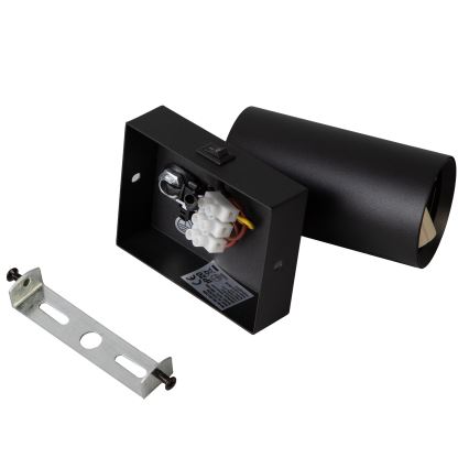 Brilagi - LED RGBW dimbare wandspot met schakelaar SELE 1xGU10/4,8W/230V 3000K zwart + afstandsbediening