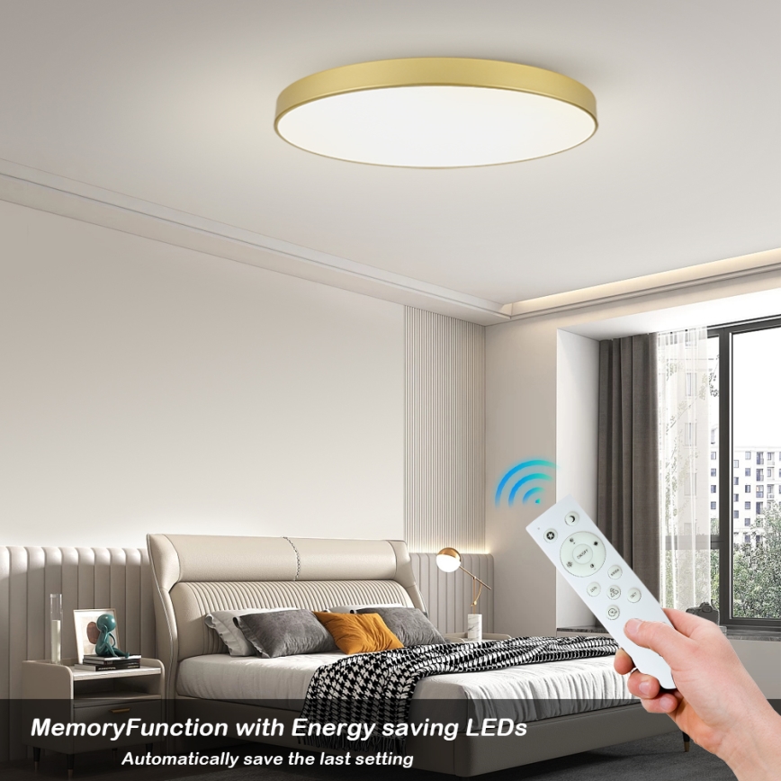 Brilagi - LED-dimbare plafondlamp POOL SMART LED/128W/230V 3000-6000K 100 cm goudkleurig Wi-Fi Tuya + afstandsbediening
