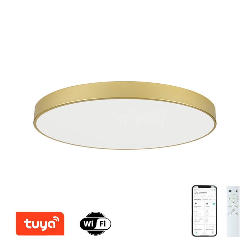 Brilagi - LED-dimbare plafondlamp POOL SMART LED/128W/230V 3000-6000K 100 cm goudkleurig Wi-Fi Tuya + afstandsbediening