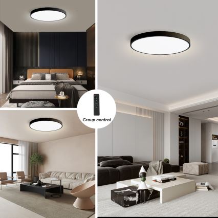 Brilagi - LED dimbare plafondlamp POOL SMART LED/180W/230V 3000-6000K Ø 120 cm Wi-Fi Tuya zwart + afstandsbediening