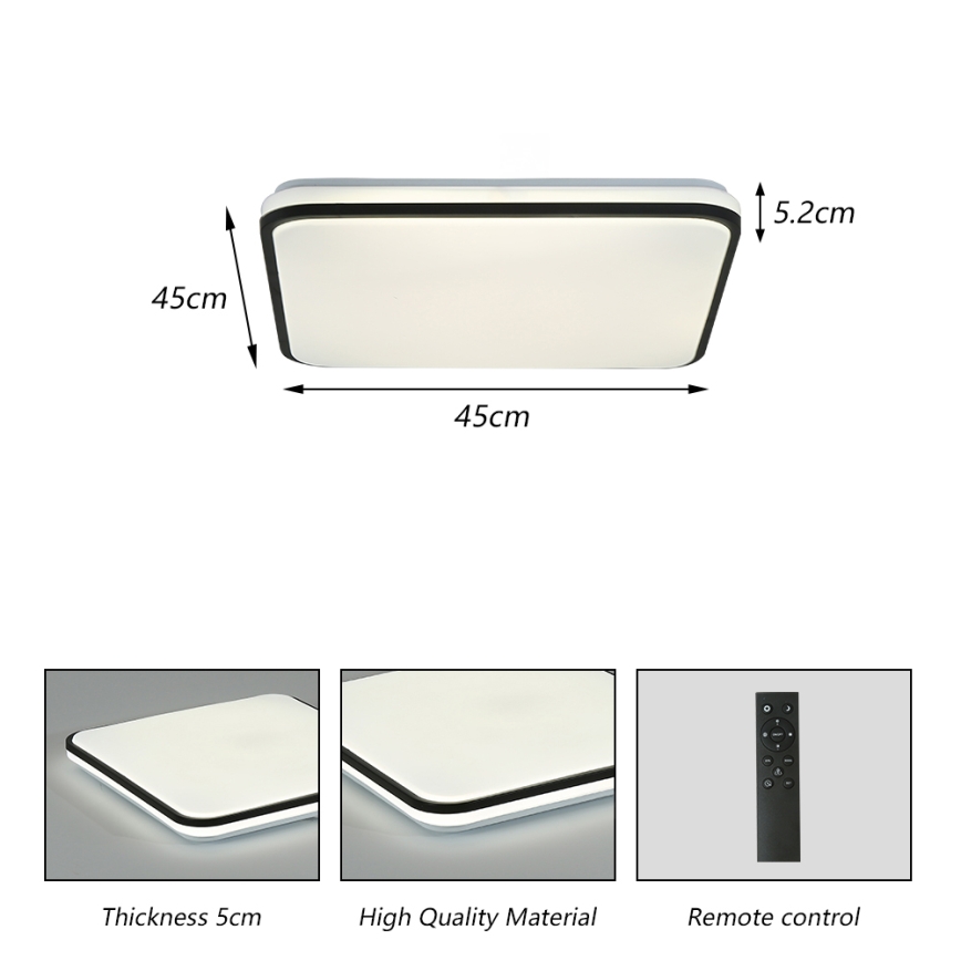 Brilagi - Dimbare SMART LED-plafondlamp LED/36W/230V 53x53 cm 3000-6000K Wi-Fi Tuya Beacon + afstandsbediening