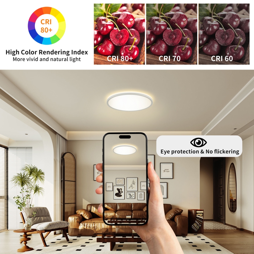 Brilagi - LED dimbare plafondlamp ULTRA SLIM 24W/230V 2700-6500K Ø 42 cm wit + afstandsbediening