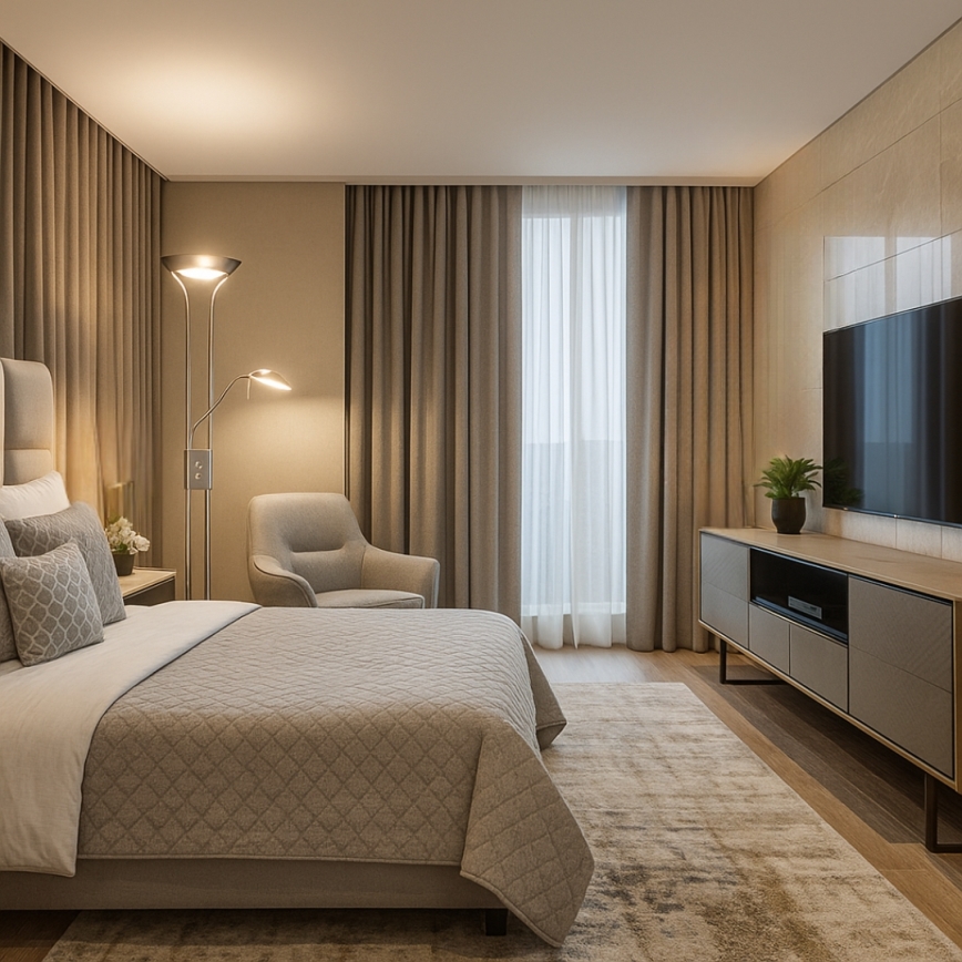 Brilagi - Dimbare staande lamp SCARLETT 1xR7s/230W/230V + 1xG9/40W mat chroom