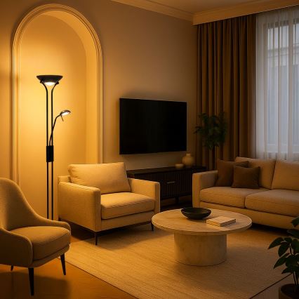 Brilagi - Dimbare vloerlamp SCARLETT 1xR7s/230W/230V + 1xG9/40W zwart