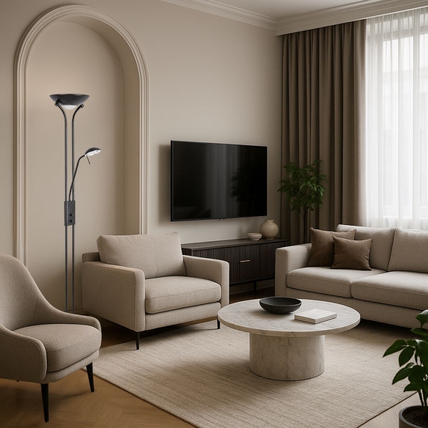 Brilagi - Dimbare vloerlamp SCARLETT 1xR7s/230W/230V + 1xG9/40W zwart