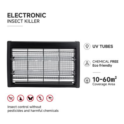 Brilagi - Elektrische insectenval 2xUV/10W/230V 60 m2