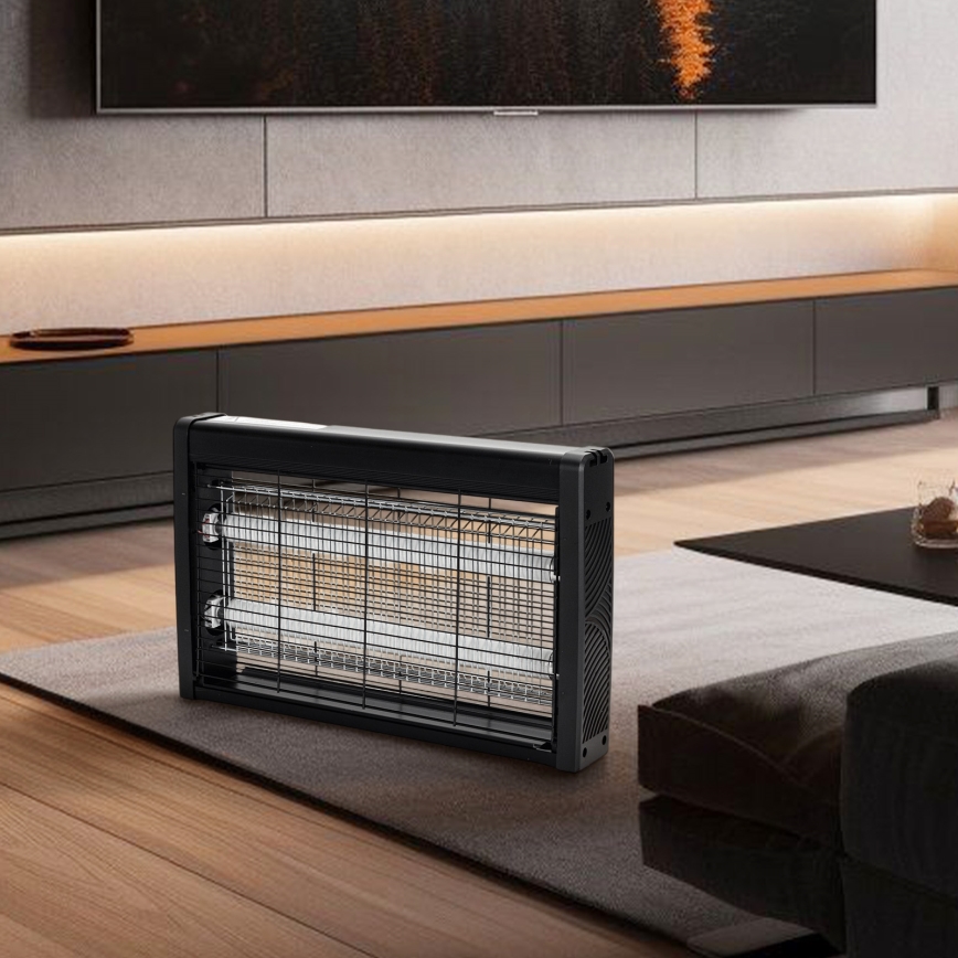 Brilagi - Elektrische insectenval 2×18 W UV-lampen, 230 V, 100 m², zwart