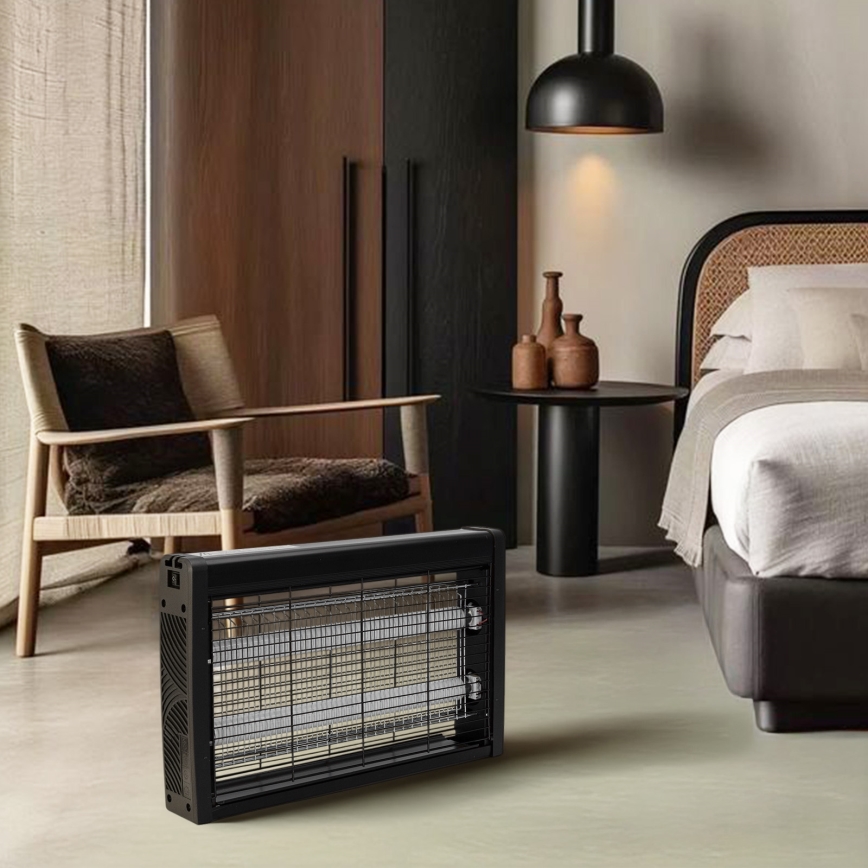 Brilagi - Elektrische insectenval 2×18 W UV-lampen, 230 V, 100 m², zwart