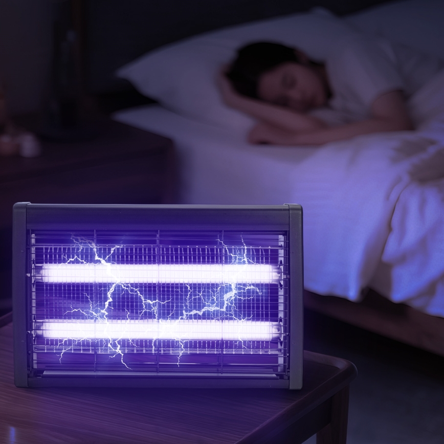 Brilagi - Elektrische insectenval 2×18 W UV-lampen, 230 V, 100 m², zwart