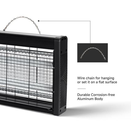 Brilagi - Elektrische insectenval 2×18 W UV-lampen, 230 V, 100 m², zwart