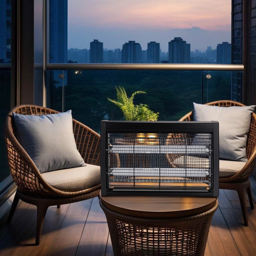 Brilagi - Elektrische insectenvanger 2xUV/10W/230V 60 m2 zwart