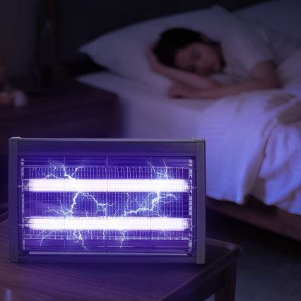 Brilagi - Elektrische insectenvanger 2xUV/10W/230V 60 m2 zwart