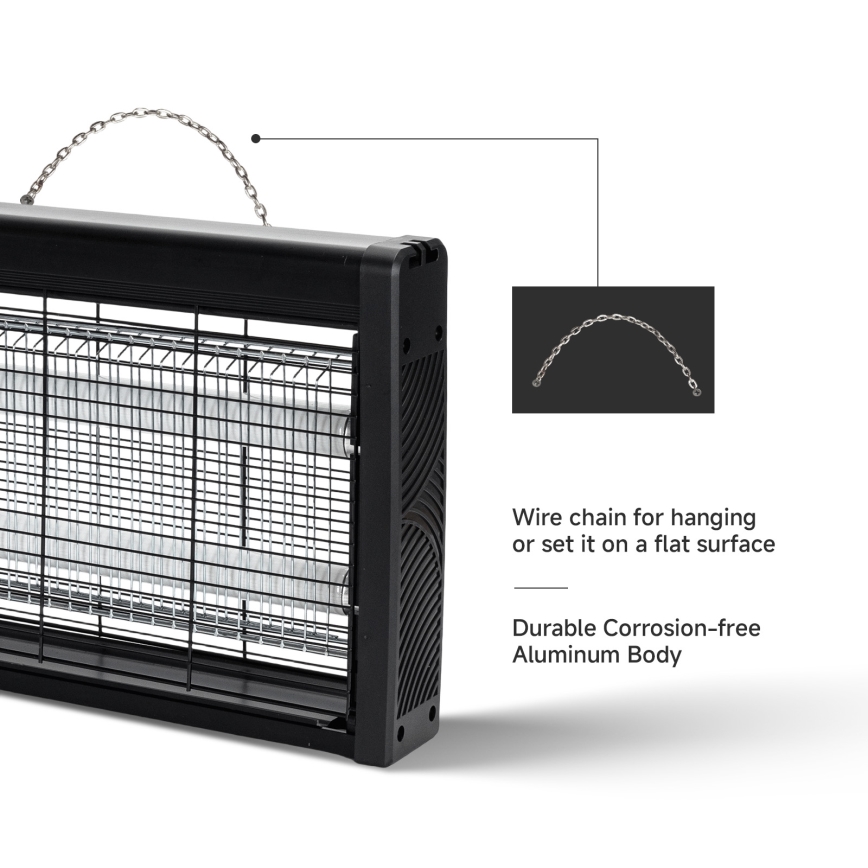 Brilagi - Elektrische insectenvanger 2xUV/10W/230V 60 m2 zwart