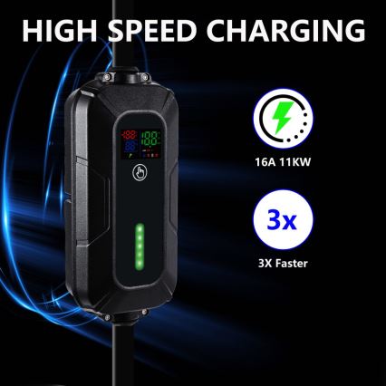 Brilagi - EV-reislaadstation voor elektrische auto's ​ FAST AC Type 2 16A/380V 11kW + plug 230V, 3,7kW 5m + Etui