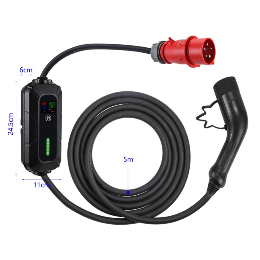 Brilagi - EV-reislaadstation voor elektrische auto's ​ FAST AC Type 2 16A/380V 11kW + plug 230V, 3,7kW 5m + Etui