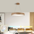 Brilagi - FALCON WOOD LED hanglamp aan kabel, 40W/230V, 3000/4000/6000K, Ø 60 cm, hout