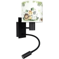 Brilagi - flexibele LED-kinderwandlamp BOBO 1xE27/25W/230V + LED/3W zwart/wit/groen/jungle