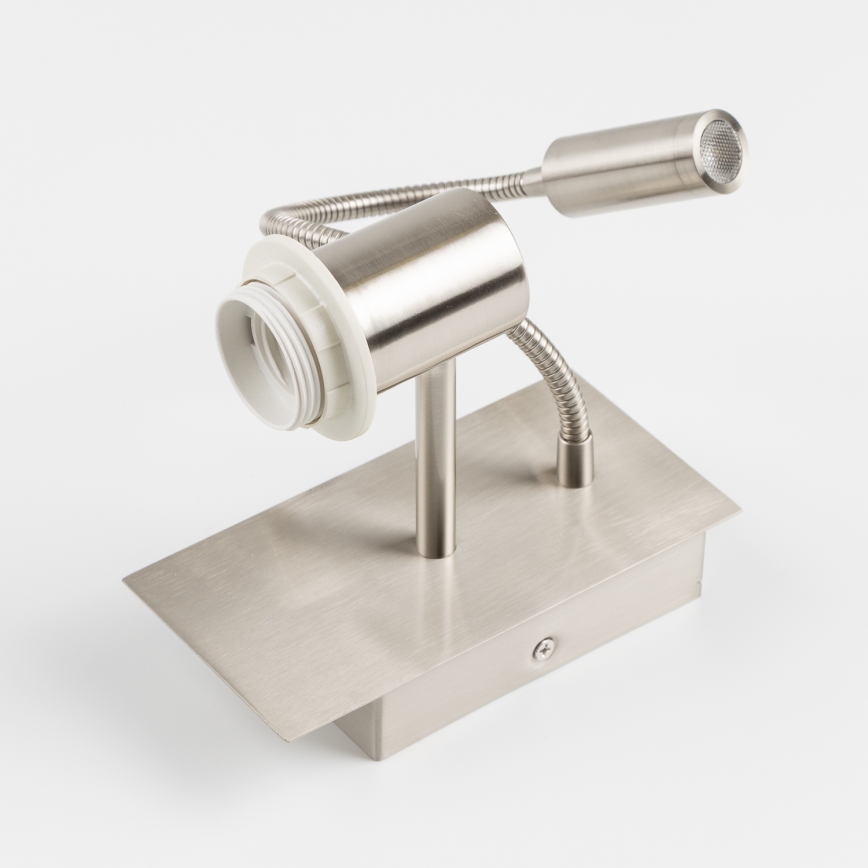 Brilagi - LED flexibele wandlamp NUBILA 1x E27/25W/230V + LED/3W mat chroom/oranje