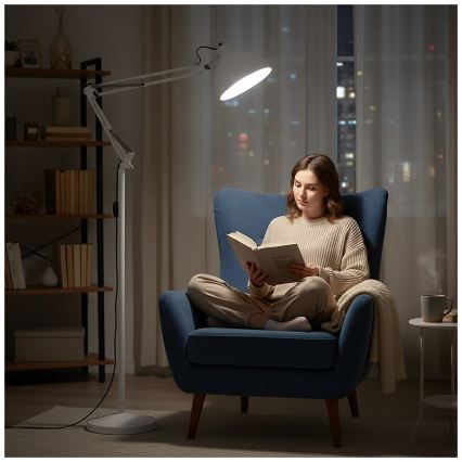 Brilagi - Flexibele staande lamp TASKER 1xE27/60W/230V 157 cm wit
