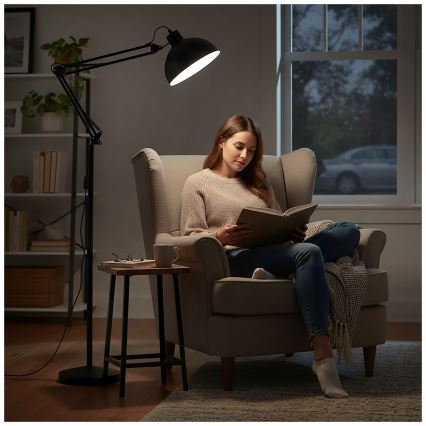 Brilagi - Flexibele vloerlamp TASKER 1xE27/60W/230V 157 cm zwart