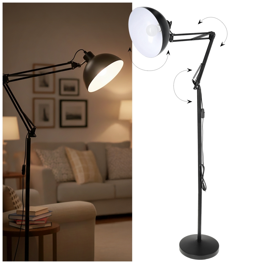 Brilagi - Flexibele vloerlamp TASKER 1xE27/60W/230V 157 cm zwart