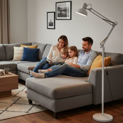 Brilagi - Flexibele vloerlamp TASKER 1xE27/60W/230V 184 cm wit